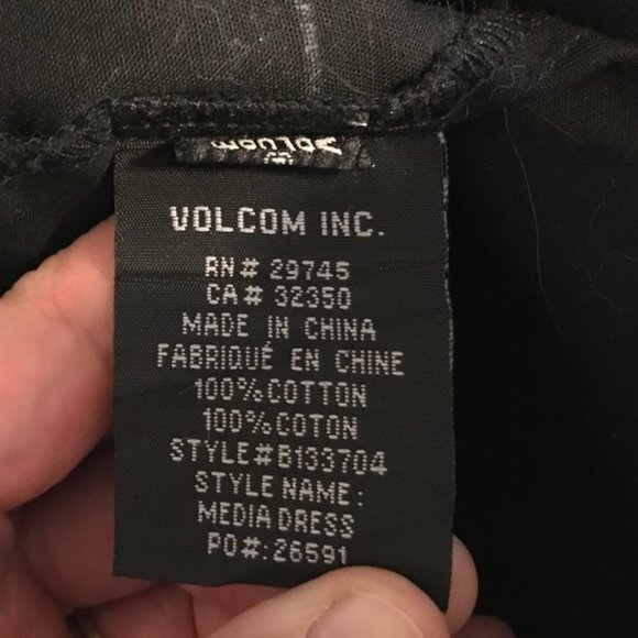 Volcom Black Dress with Typographic Detail - Picture 9 of 9